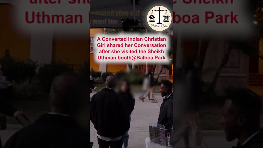 A Converted Indian Christian shared her Chat after she visited the Sheikh Uthman booth@balboa park #shorts
